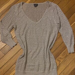 Rue21 Textured Silver V-Neck Sweater